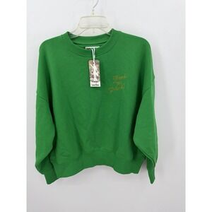 Wrangler X Lainey Wilson Thank Ya Friend Green Cropped Oversized XS Sweatshirt